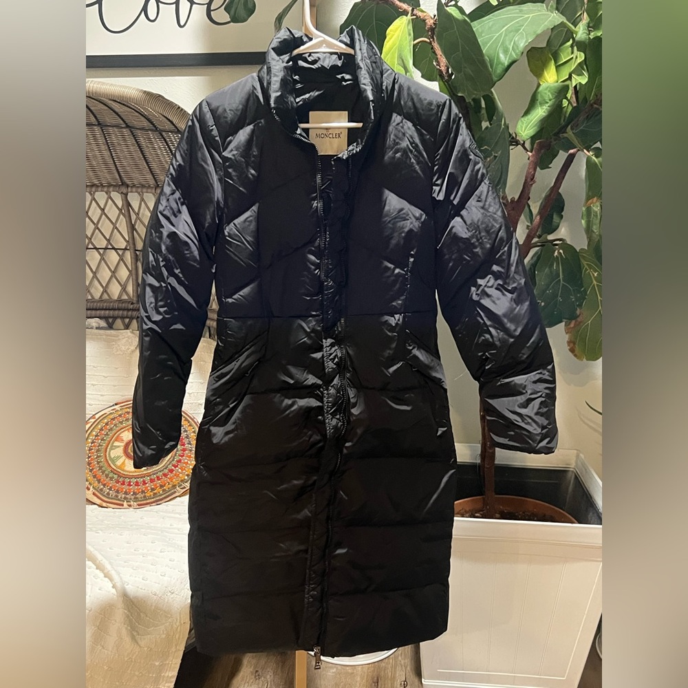 Moncler Black Long Puffer Coat - Picture 2 of 15